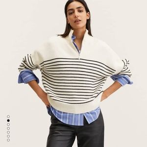 MANGO HALF ZIP SWEATER